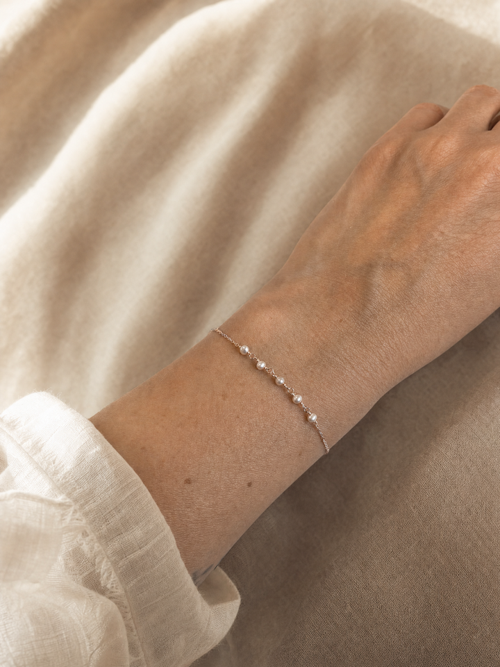 Armband "Mia" rosa Perle rosévergoldet – Detailansicht