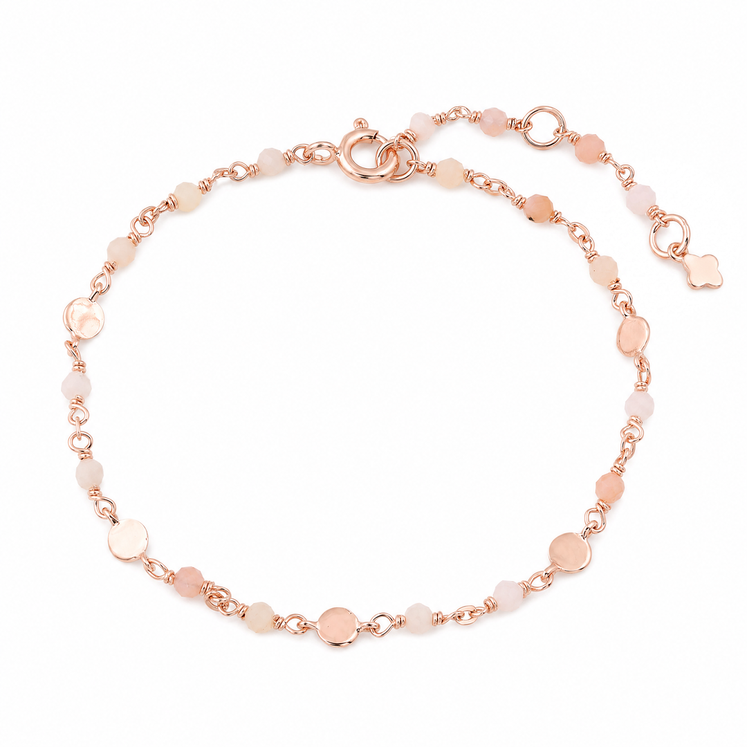 Armband „Marbella“ mit pinkem Opal, Sterling Silber rosévergoldet