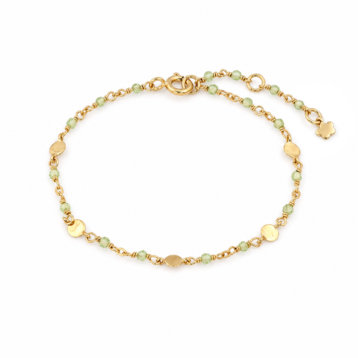 Armband „Marbella“ mit Peridot, Sterling Silber vergoldet