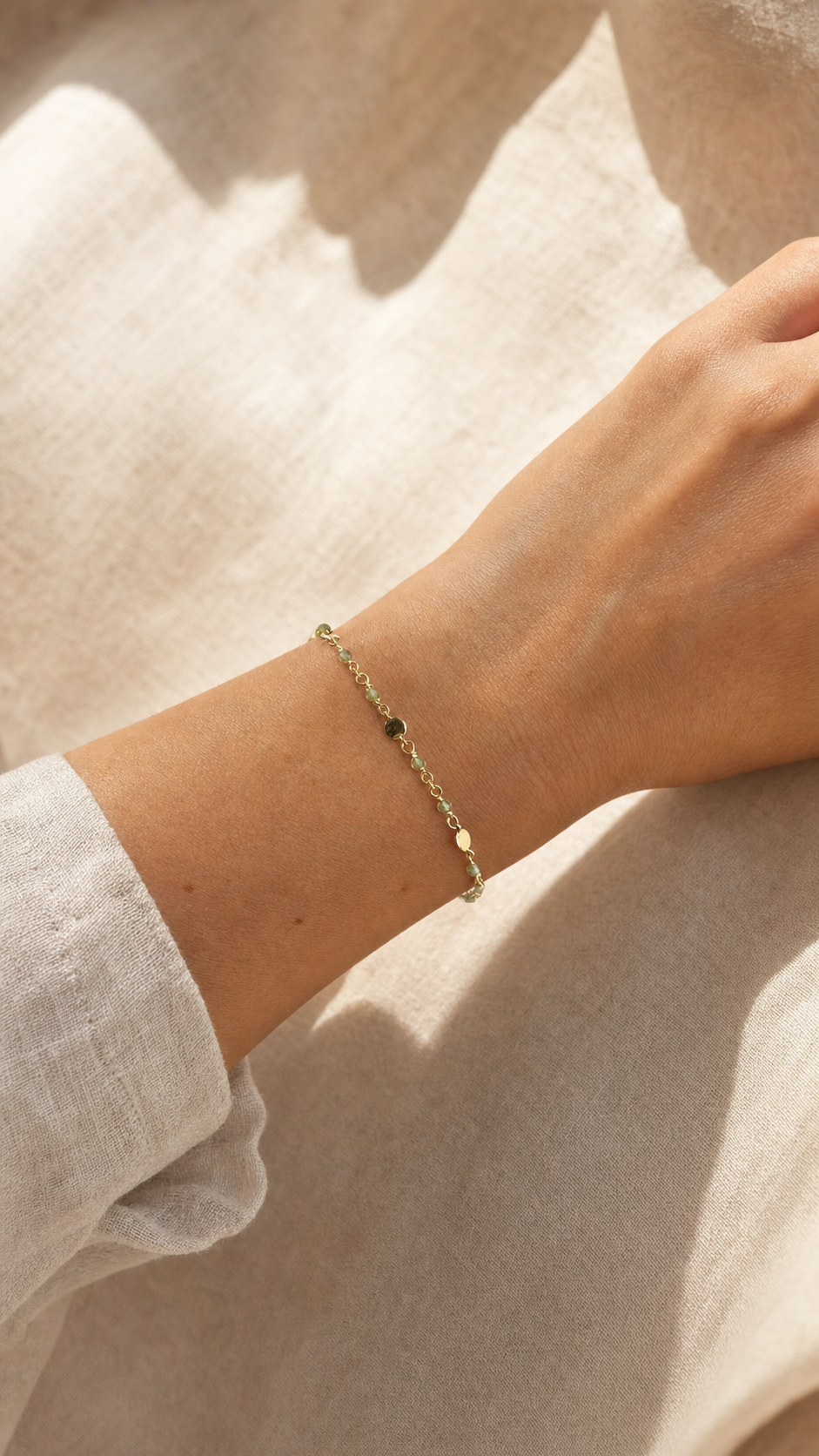 Armband „Marbella“ mit Peridot – Detailansicht