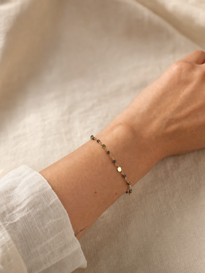 Armband „Marbella“ mit schwarzem Spinell – Detailansicht