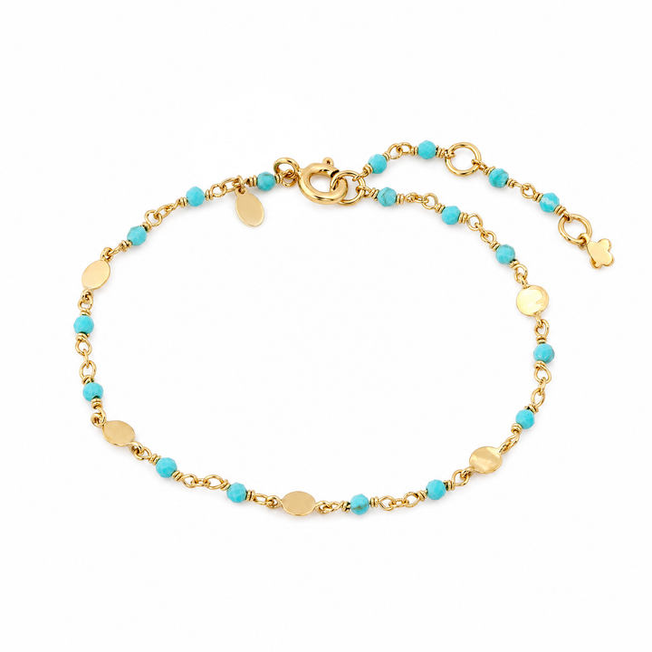 Armband „Marbella“ mit Türkis, Sterling Silber vergoldet