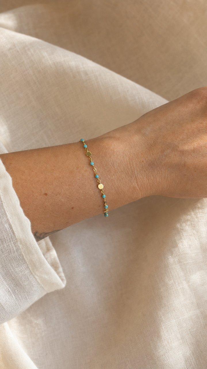 Armband „Marbella“ mit Türkis – Detailansicht
