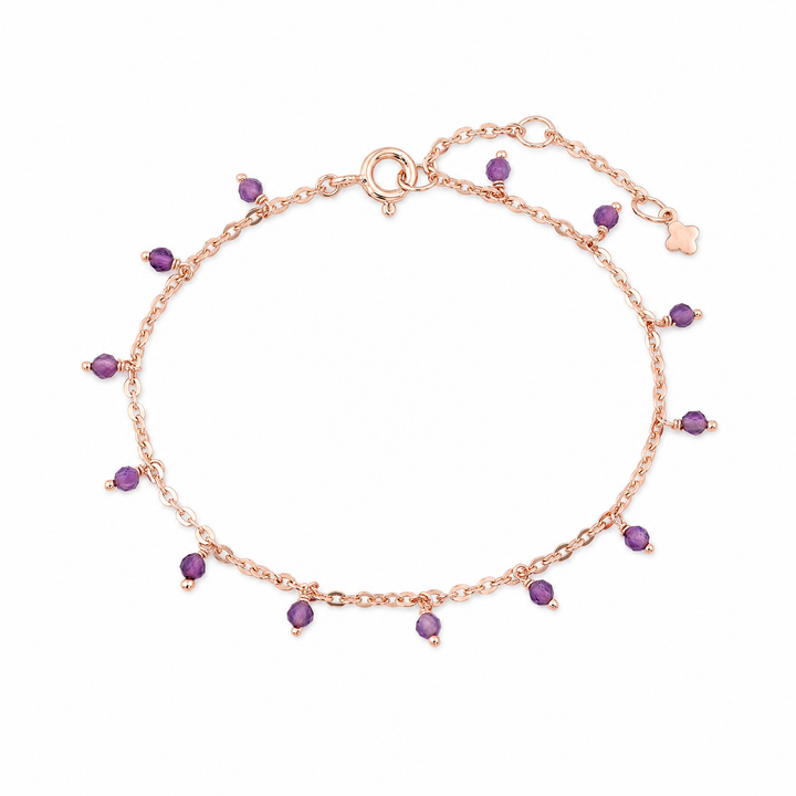 Armband "Goccia" mit Amethyst, rosévergoldetes Sterling Silber