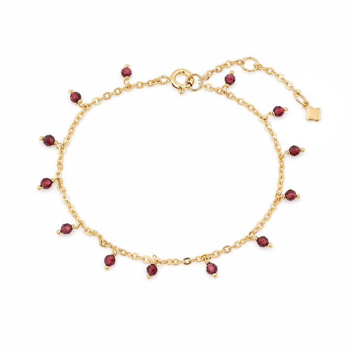 Armband "Goccia" mit Granat, vergoldetes Sterling Silber
