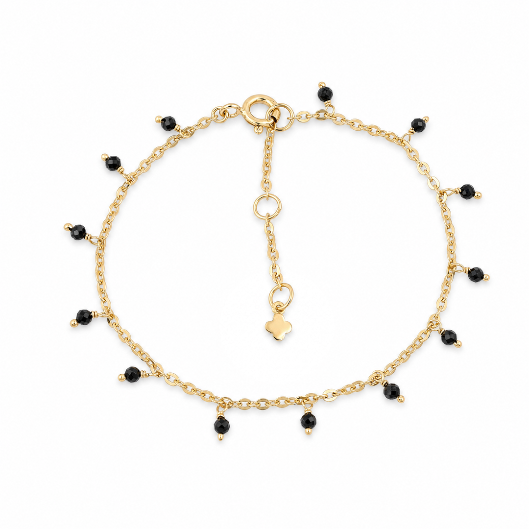Armband "Goccia" mit schwarzem Spinell, vergoldetes Sterling Silber