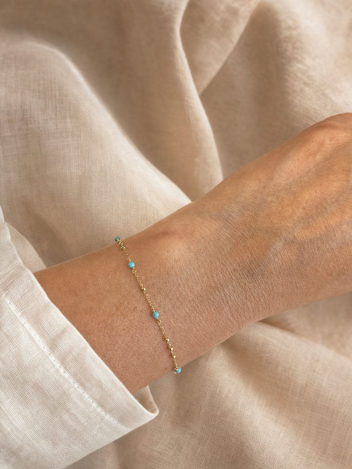 Armband "Sorrento" Türkis vergoldet – Detailansicht