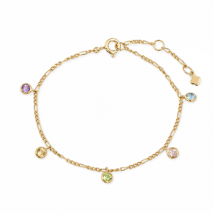Armband „Marisol“ mit bunten Schmucksteinen, Sterling Silber vergoldet