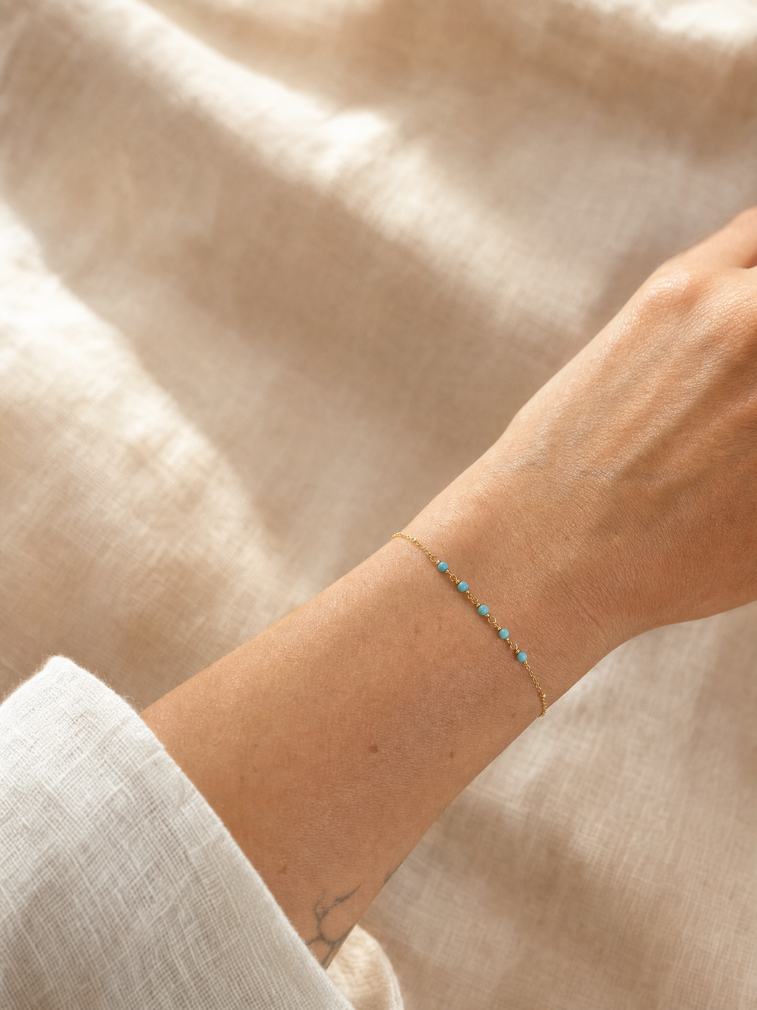 Armband "Siena" Türkis vergoldet – Detailansicht