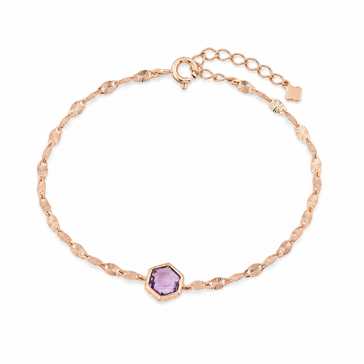 Armband „Firenze“ mit Amethyst, Sterling Silber vergoldet
