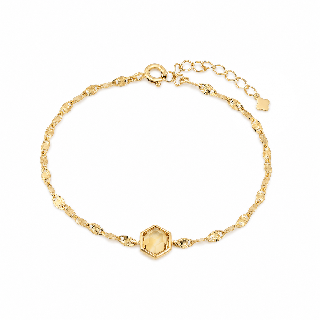 Armband „Firenze“ mit Citrin, Sterling Silber vergoldet
