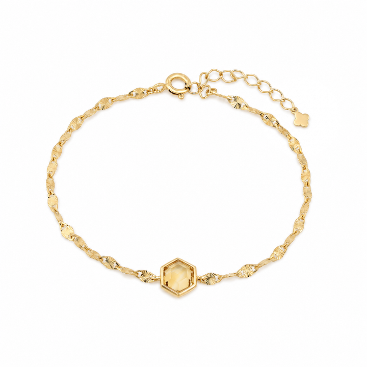 Armband „Firenze“ mit Citrin, Sterling Silber vergoldet