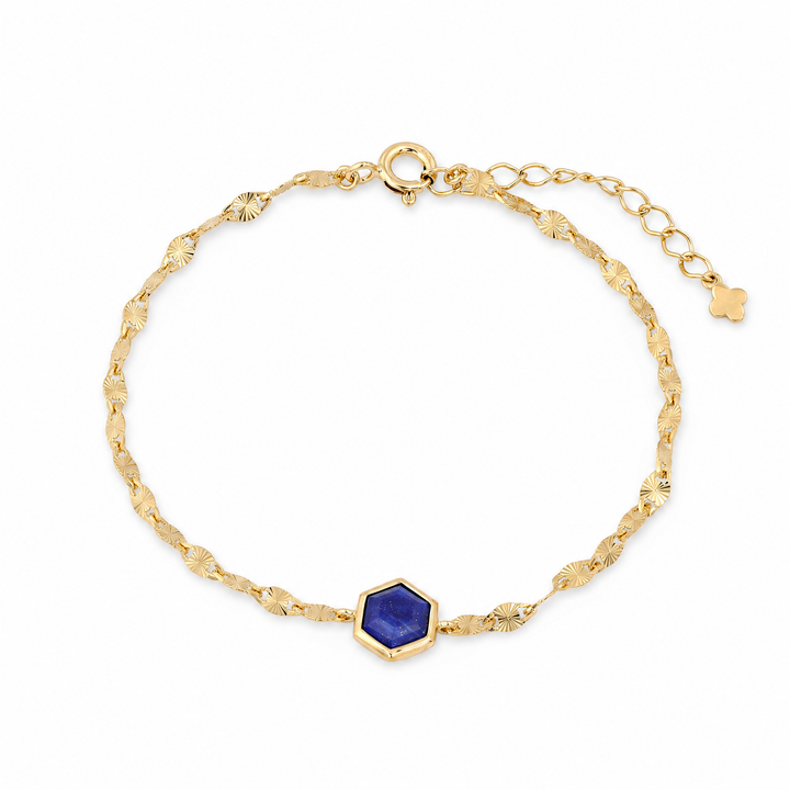 Armband „Firenze“ mit Lapislazuli, Sterling Silber vergoldet