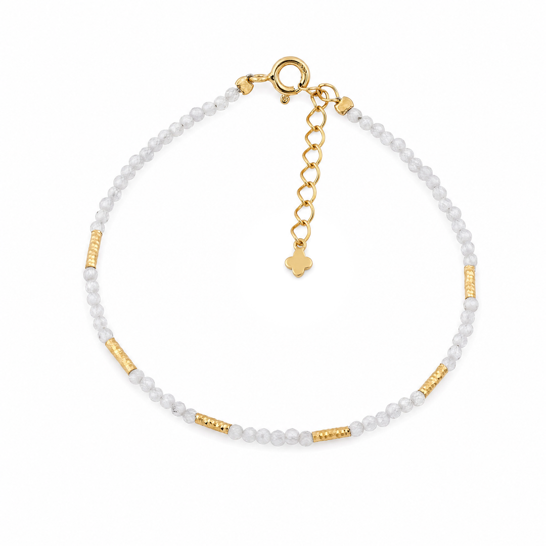 Armband "Marea" mit funkelnden Cubic-Zirconia-Steinen und vergoldeten Röhrchen