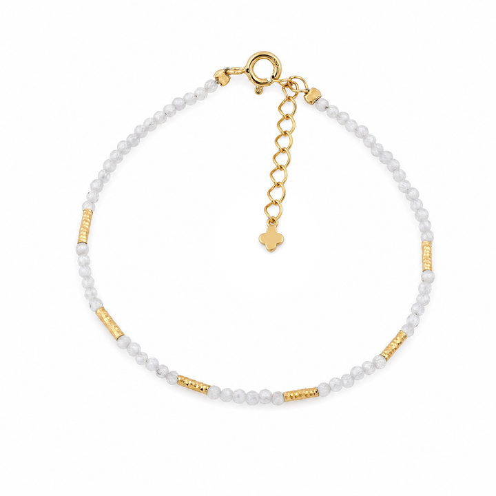 Armband "Marea" mit funkelnden Cubic-Zirconia-Steinen und vergoldeten Röhrchen