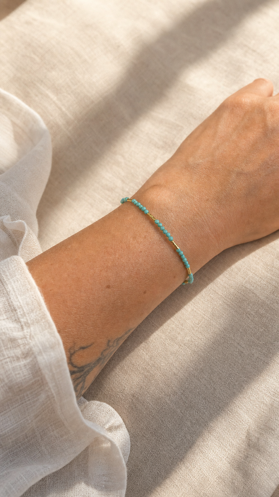 Armband "Marea" Türkis vergoldet – Detailansicht