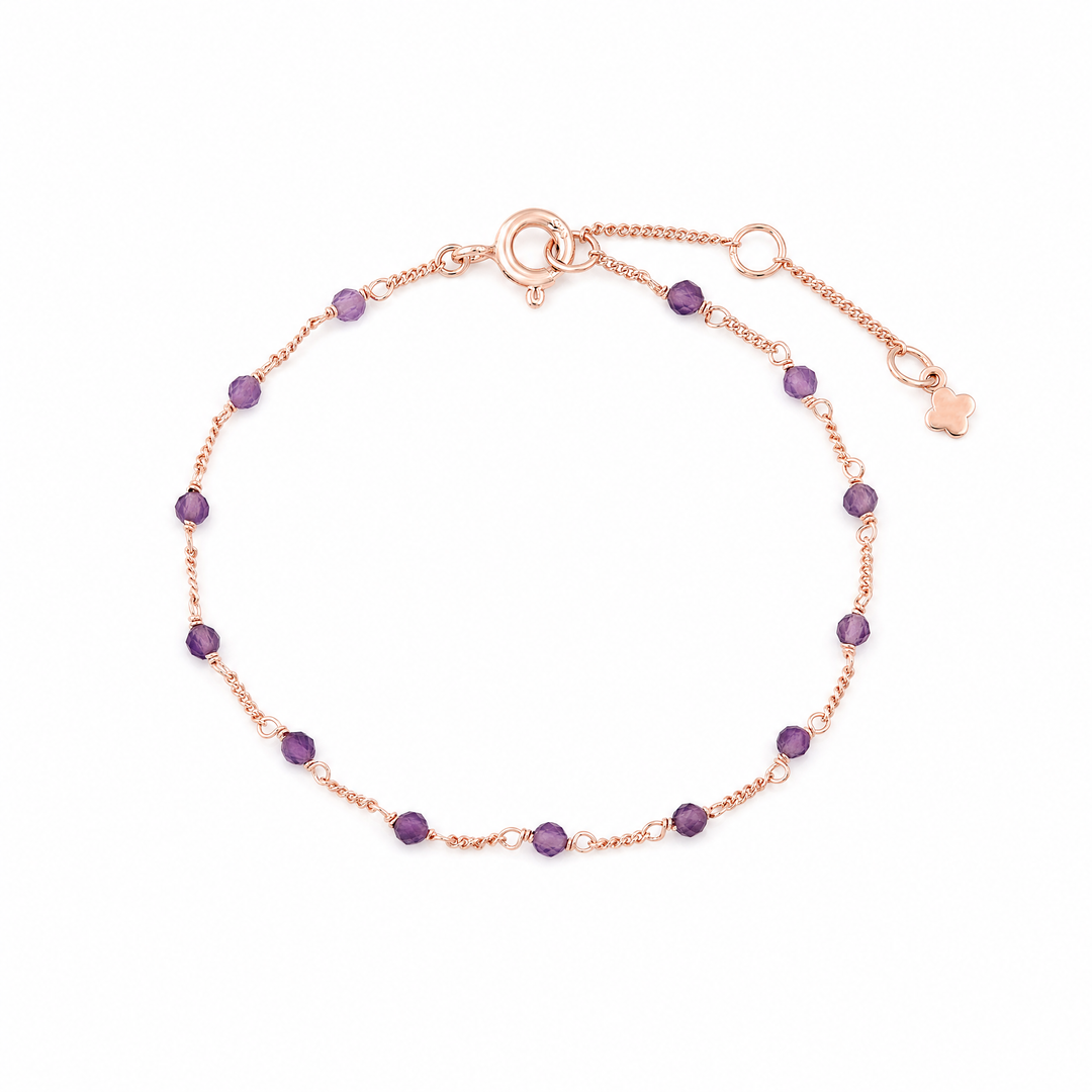 Armband "Stellina" mit Amethyst, Sterling Silber 925 rosévergoldet