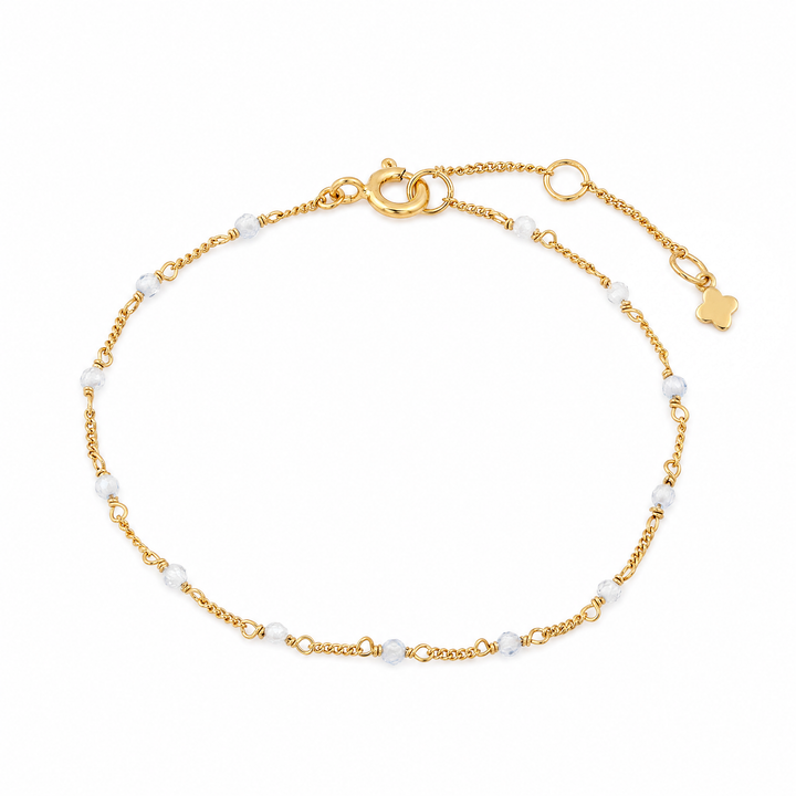 Armband "Stellina" mit blauen Zirkonia, Sterling Silber 925 vergoldet