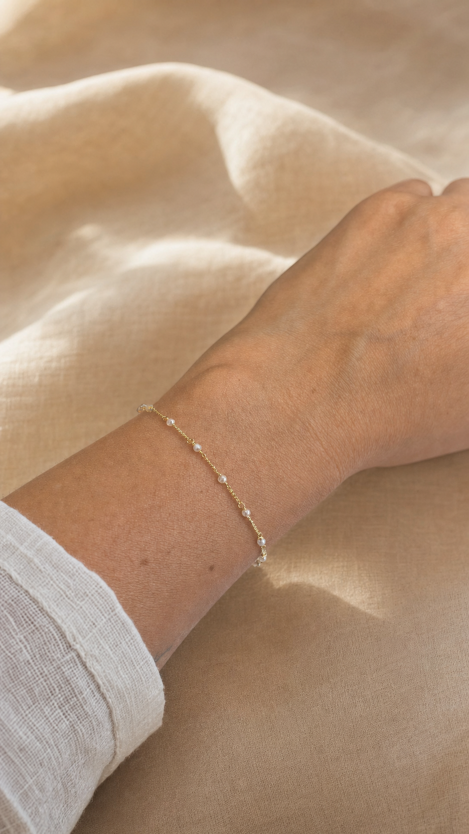 Armband "Stellina" mit Zirkonia, Sterling Silber 925 vergoldet – Detailansicht