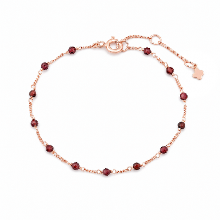 Armband "Stellina" mit Granat, Sterling Silber 925 rosévergoldet