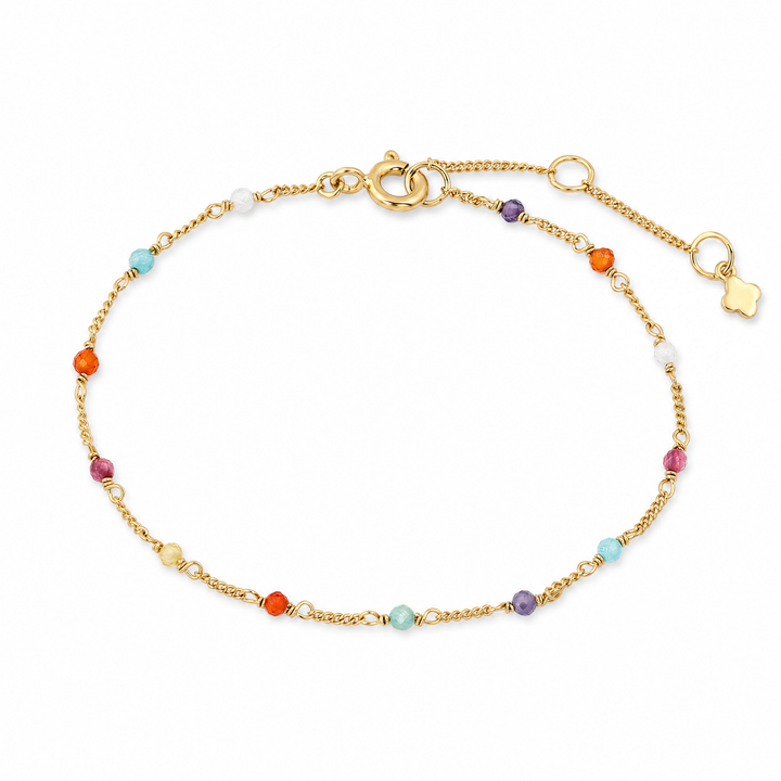 Armband "Stellina" mit bunten Edelsteinen, Sterling Silber 925 vergoldet