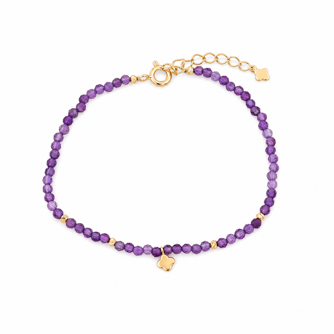Armband "Fortuna" mit Amethyst, Sterling Silber 925 vergoldet