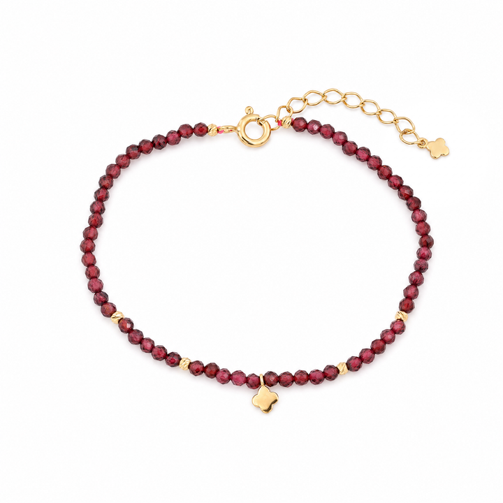 Armband "Fortuna" mit Granat, Sterling Silber 925 vergoldet