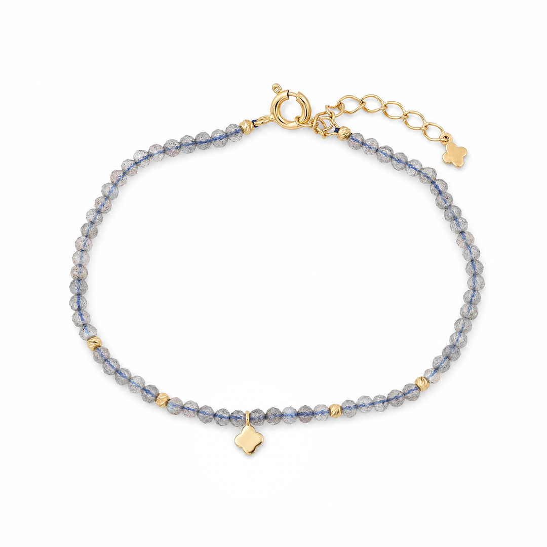Armband "Fortuna" mit Labradorit, Sterling Silber 925 vergoldet