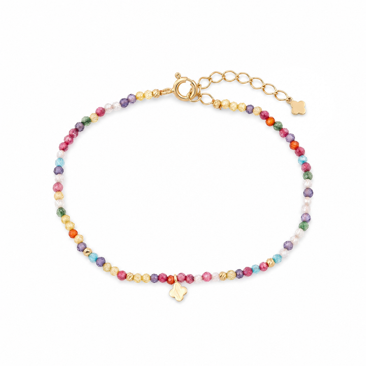 Armband "Fortuna" mit bunten Zirkonia, Sterling Silber 925 vergoldet