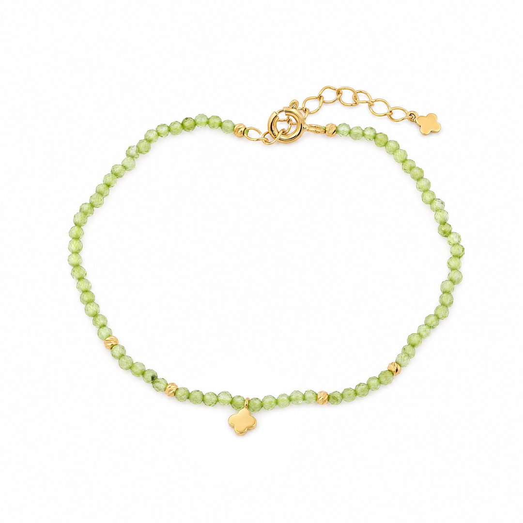 Armband "Fortuna" mit Peridot, Sterling Silber 925 vergoldet