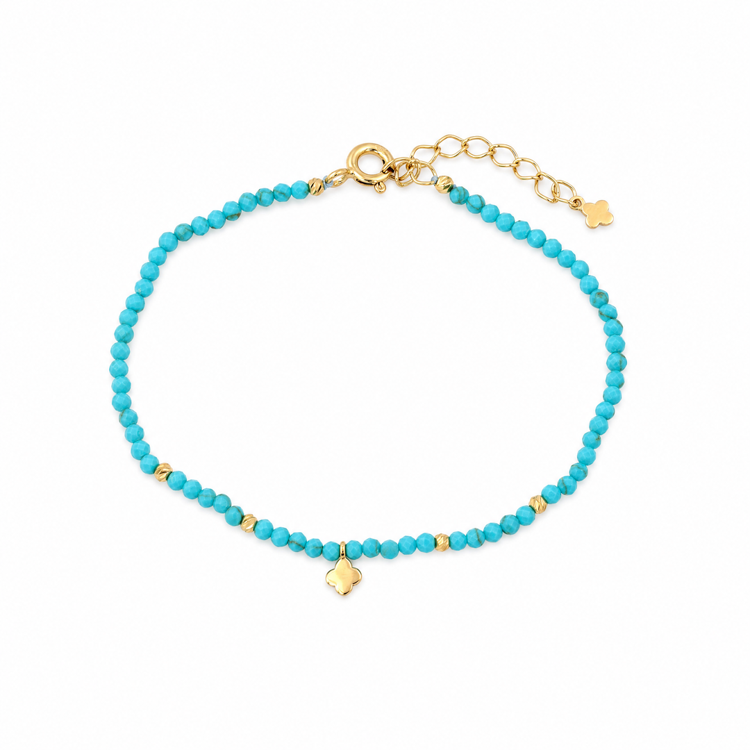 Armband "Fortuna" mit Türkis, Sterling Silber 925 vergoldet