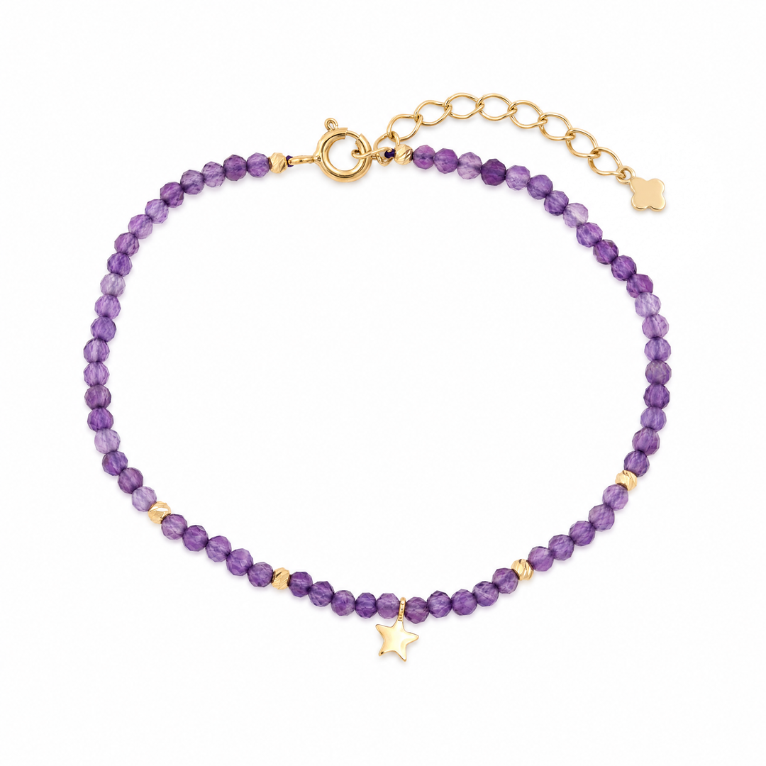 Armband "Estrella" mit Amethyst, Sterling Silber 925 vergoldet