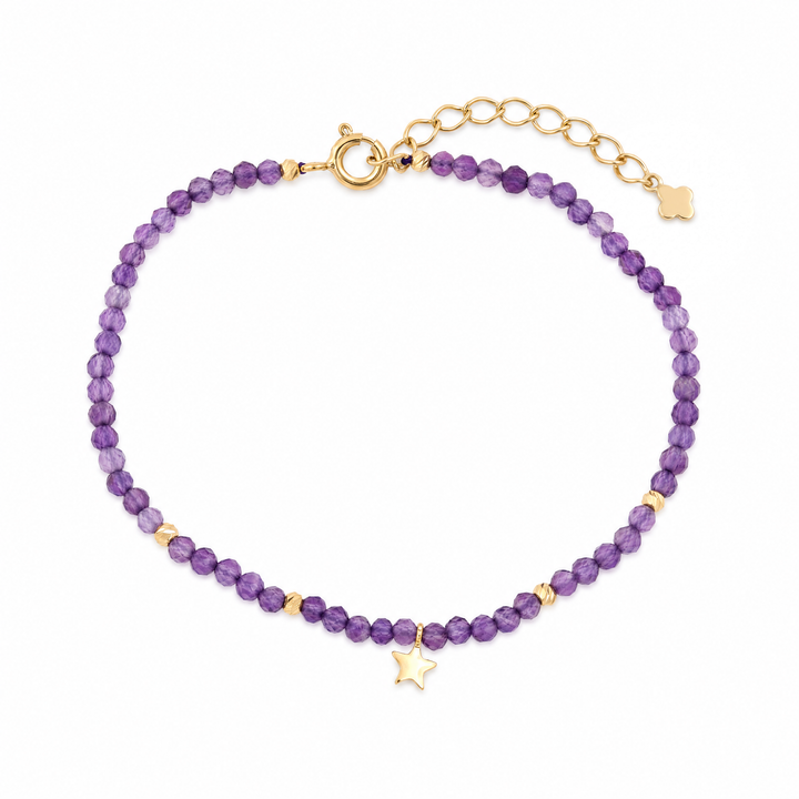 Armband "Estrella" mit Amethyst, Sterling Silber 925 vergoldet