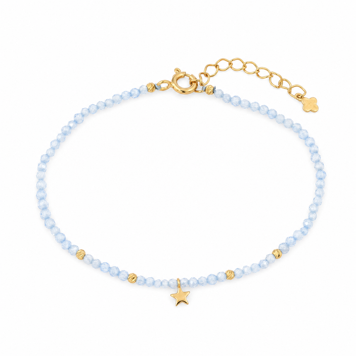 Armband "Estrella" mit blauen Zirkonia, Sterling Silber 925 vergoldet