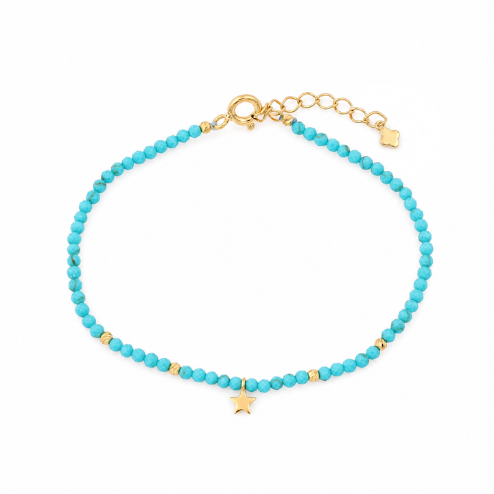 Armband "Estrella" mit Türkis, Sterling Silber 925 vergoldet