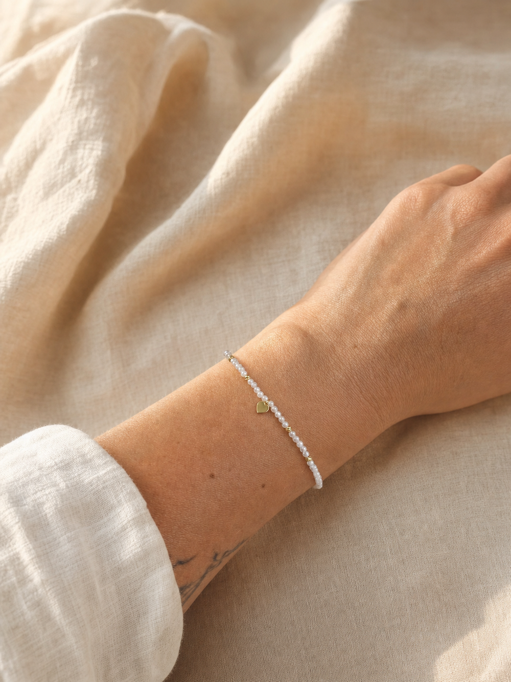 Armband "Amoretta" mit Zirkonia, Sterling Silber 925 vergoldet – Detailansicht