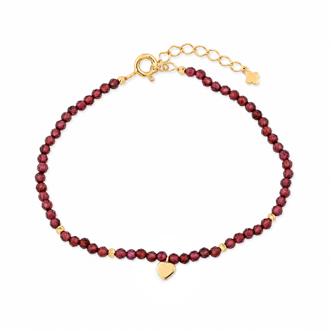 Armband "Amoretta" mit Granat, Sterling Silber 925 vergoldet