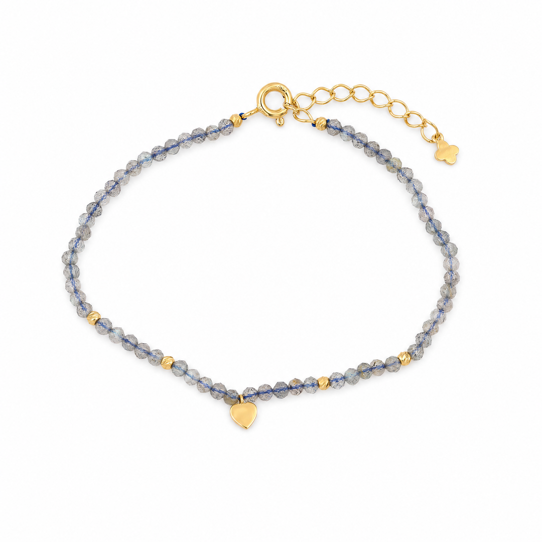 Armband "Amoretta" mit Labradorit, Sterling Silber 925 vergoldet