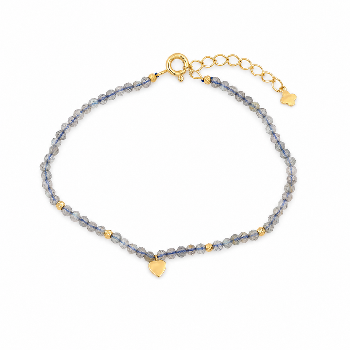 Armband "Amoretta" mit Labradorit, Sterling Silber 925 vergoldet