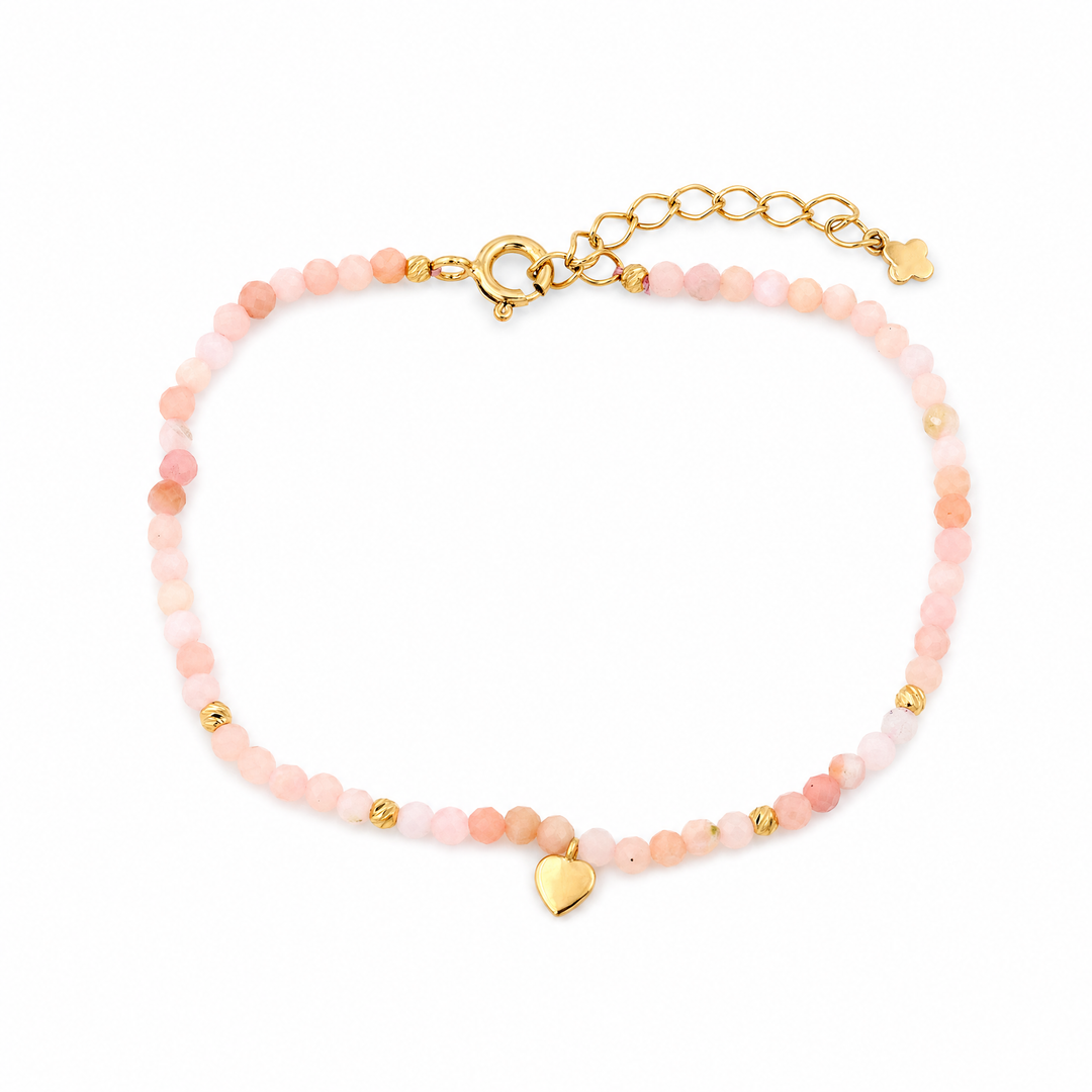 Armband "Amoretta" mit pinkem Opal, Sterling Silber 925 vergoldet