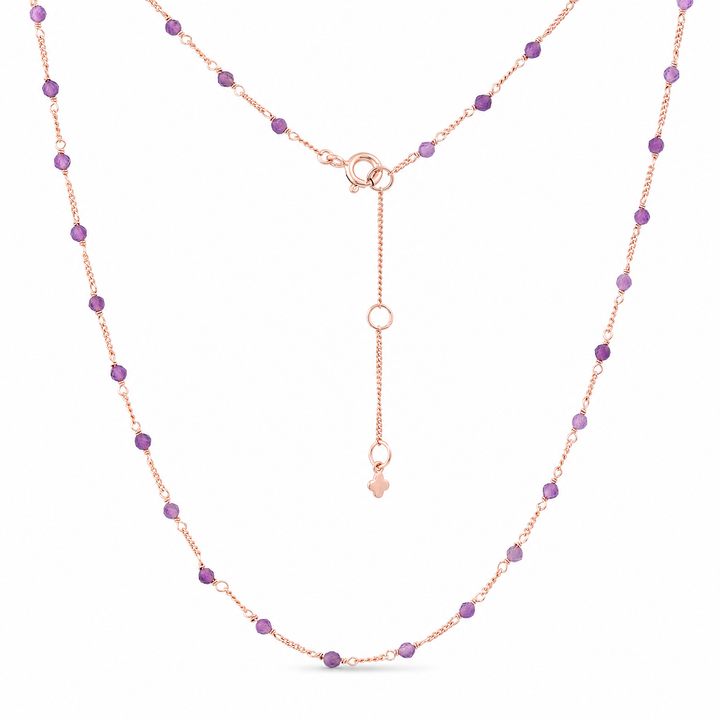 Halskette "Stellina" mit Amethyst, Sterling Silber 925 vergoldet