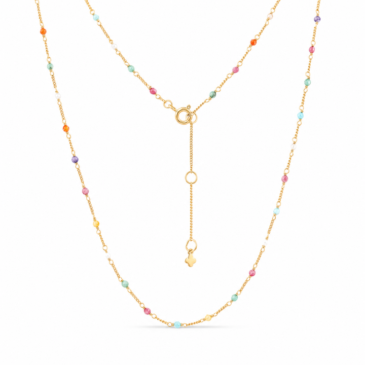 Halskette "Stellina" mit bunten Zirkonia, Sterling Silber 925 vergoldet