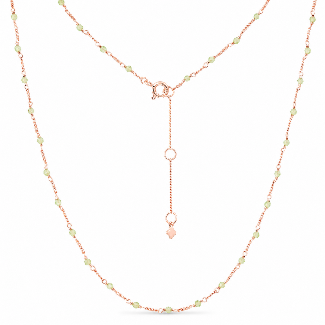 Halskette "Stellina" mit Peridot, Sterling Silber 925 rosévergoldet