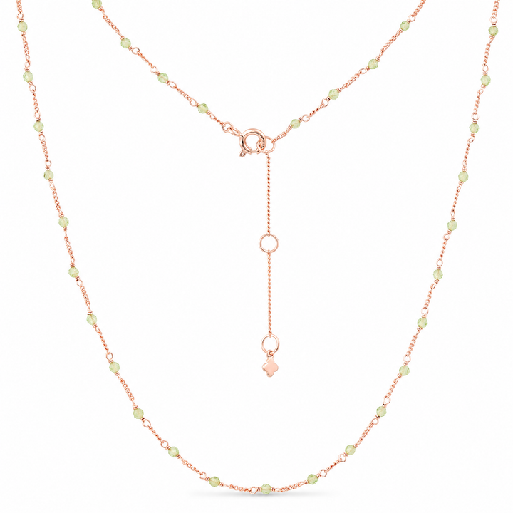 Halskette "Stellina" mit Peridot, Sterling Silber 925 rosévergoldet