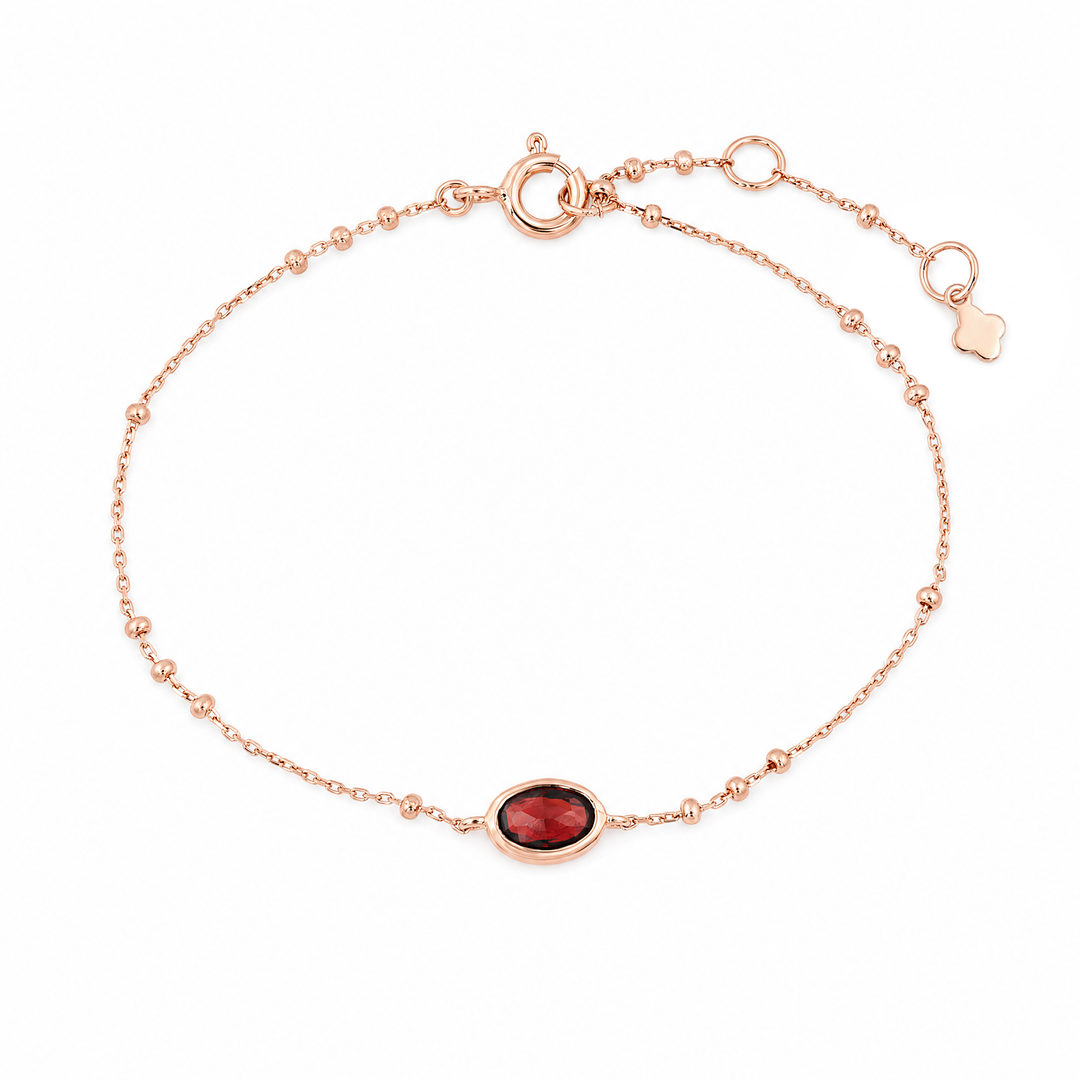 Armband "Tesoro" mit Granat, rosévergoldetes Sterling Silber