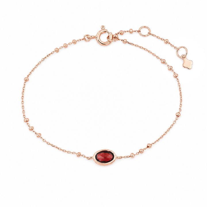 Armband "Tesoro" mit Granat, rosévergoldetes Sterling Silber