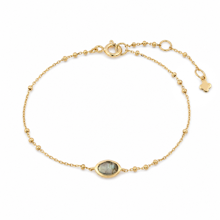 Armband "Tesoro" mit Labradorit, vergoldetes Sterling Silber