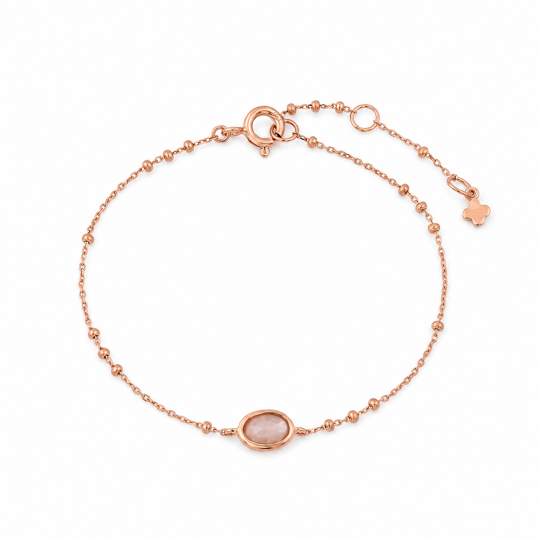 Armband "Tesoro" mit Pfirsich-Mondstein, vergoldetes Sterling Silber