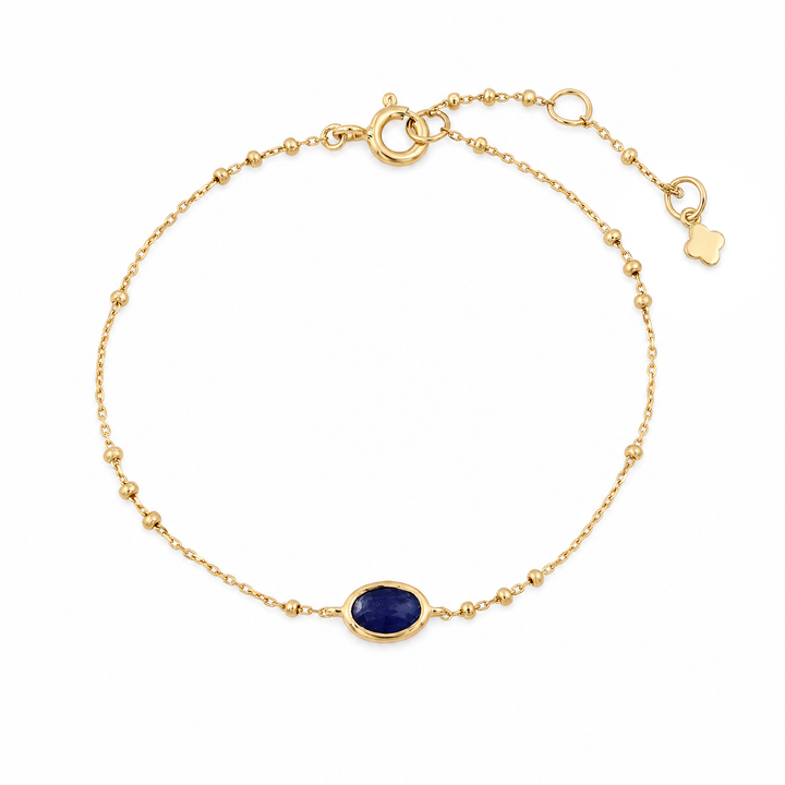 Armband "Tesoro" mit Sodalith, vergoldetes Sterling Silber