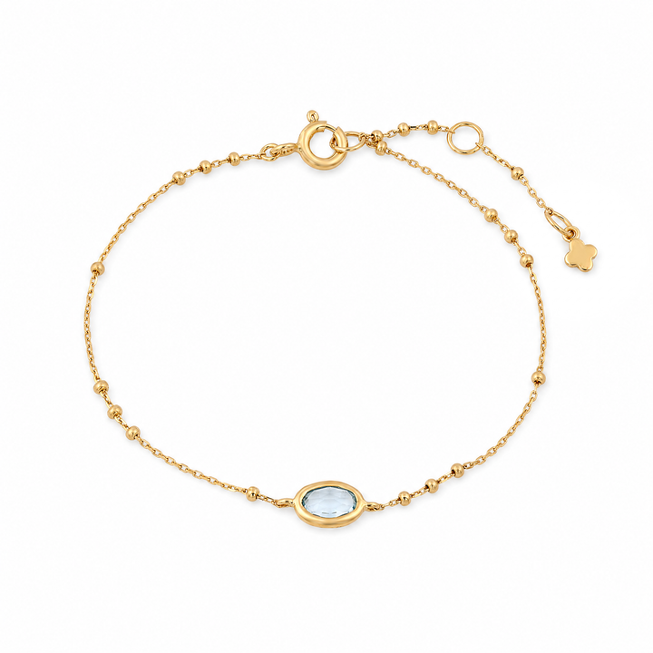 Armband "Tesoro" mit blauem Topas, vergoldetes Sterling Silber